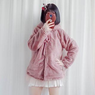 Leopard Print Animal Ear Furry Hoodie