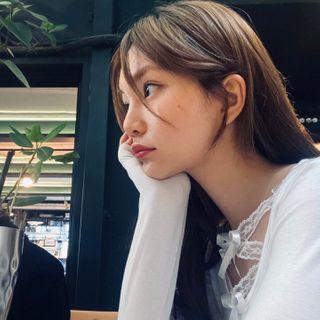 Long-sleeve Lace Ribbon Knit Top White - One Size