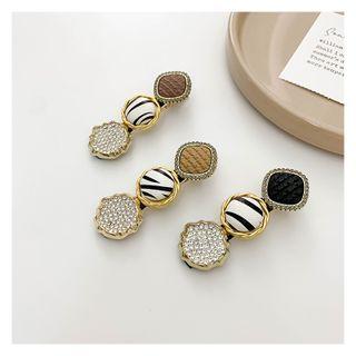 Cow Print Faux Rhinestones Hair Clip