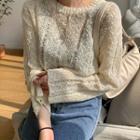 Cropped Boucl  Knit Top