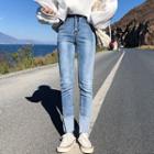 Two-tone High Rise Skinny Jeans