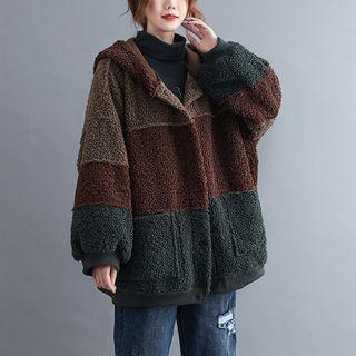Hood Fleece Button Jacket