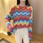 Chevron Sweater As Shown In Figure - One Size