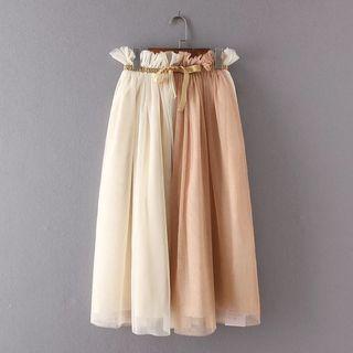 Color Panel Tulle Skirt