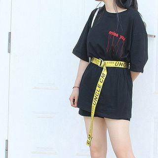 Canvas Belt With Woven Words