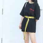 Canvas Belt With Woven Words