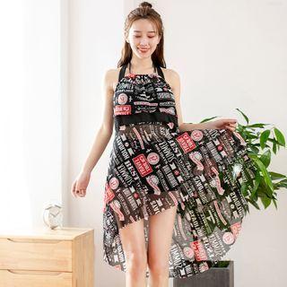 Set: Print Swim Dress + Bottom