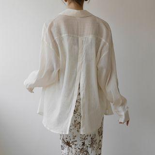 Slit-back Loose-fit Sheer Shirt