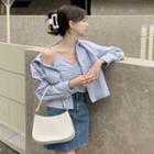Set: Flap Shirt + Sleeveless Shirred Top