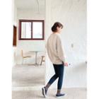Printed Slit-side Fleece-lined Sweatshirt