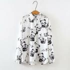 Long-sleeve Panda Patterned Shirt As Shown In Figure - One Size