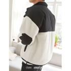 Elbow-patch Fleece-panel Zip-up Jacket
