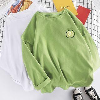 Long-sleeve Lemon Print T-shirt