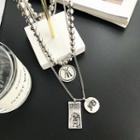 Alloy Tag Pendant Necklace As Shown In Figure - One Size