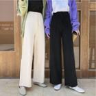 High Waist Knit Wide-leg Pants