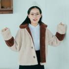Faux-fur Button Coat