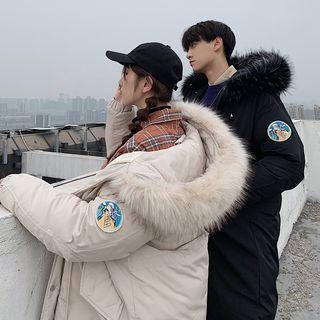 Couple-matching Hooded Zip Padded Long Coat