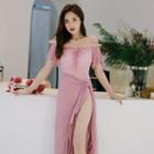 Set: Cold Shoulder Swimsuit + Cover-up