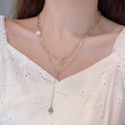 Faux Pearl Alloy Star Necklace Gold - One Size