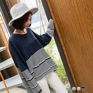Striped Drop Shoulder Knit Top