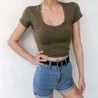 U Neck Short-sleeve T-shirt