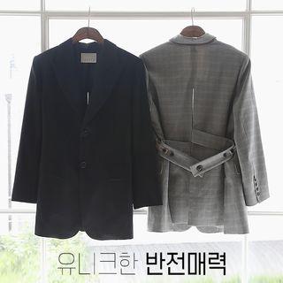 Peak-lapel Tab-waist Blazer