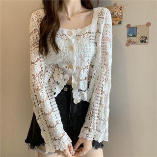 Square-neck Lace Cardigan
