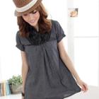 Lace-trim Checkered Top