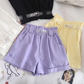 Set: High-waist Shorts + Transparent Belt