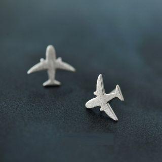 Alloy Aeroplane Earring 1 Pair - As Shown In Figure - One Size