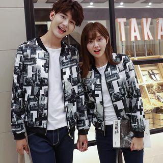 Couple Matching Printed Bomber Jacket