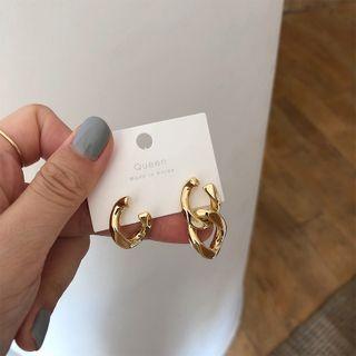 Chunky Chain Asymmetrical Alloy Dangle Earring 1 Pair - Gold - One Size
