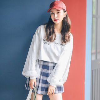 Mock Two-piece Mesh Panel Sweatshirt