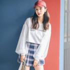 Mock Two-piece Mesh Panel Sweatshirt