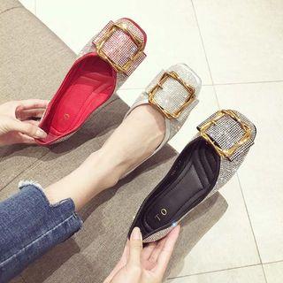 Buckled Rhinestone Flats