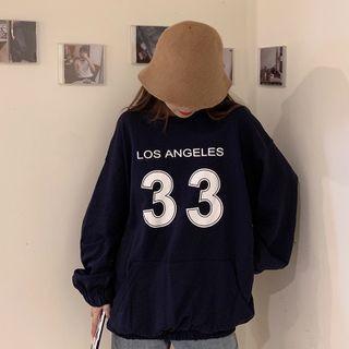 Lettering Number Print Sweatshirt