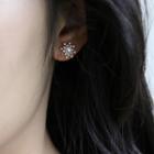 Faux Crystal Flower Earring 1 Pair - S925 Silver - One Size