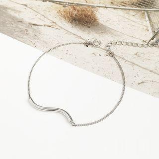 925 Sterling Silver Wavy Bar Bracelet As Shown In Figure - One Size
