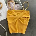 V-neck Open-back Sleeveless Suspender Top