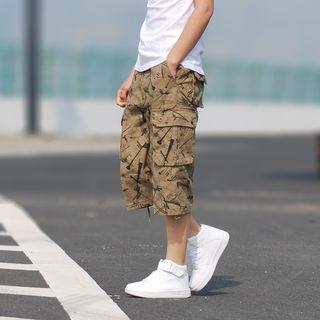 Printed Pedal Cargo Pants