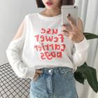 Shoulder Cut Out Lettering Pullover