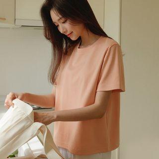 Basic Round-neck Cotton T-shirt