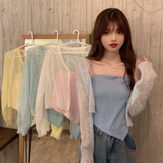 Pattern Camisole Top / Light Jacket