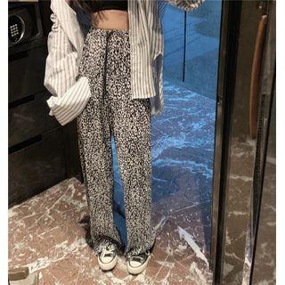 Floral Print Wide Leg Pants As Shown In Figure - One Size