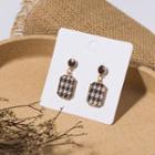 Houndstooth Drop Earring 1 Pair - Stud Earrings - Houndstooth - Black & White - One Size