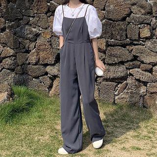 Balloon-sleeve Blouse / Wide Leg Jumpsuit
