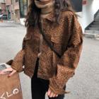 Leopard Buttoned Jacket As Shown In Figure - One Size