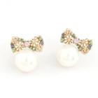 Rhinestone & Faux-pearl Stud Earrings
