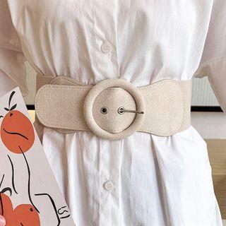 Round Buckle Elastic Waist Belt