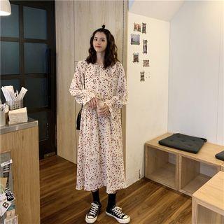 Frilled Trim Collar Heart Print Dress